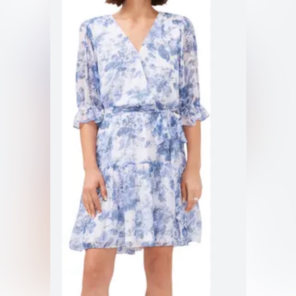 J54. Halogen Surplice Faux Wrap Dress Small NWOT